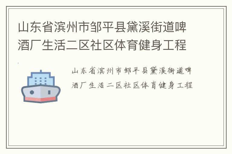 山东省滨州市邹平县黛溪街道啤酒厂生活二区社区体育健身工程
