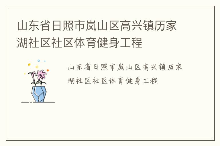 山东省日照市岚山区高兴镇历家湖社区社区体育健身工程