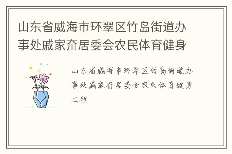 山东省威海市环翠区竹岛街道办事处戚家夼居委会农民体育健身工程