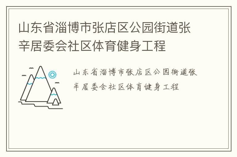 山东省淄博市张店区公园街道张辛居委会社区体育健身工程