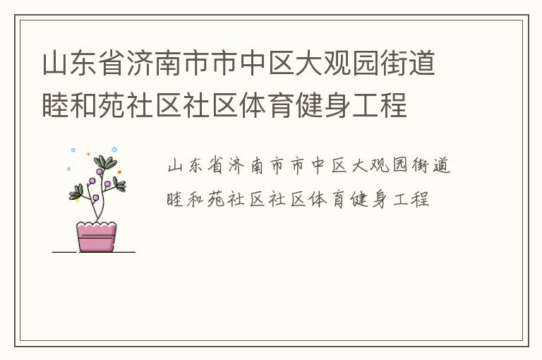 山东省济南市市中区大观园街道睦和苑社区社区体育健身工程