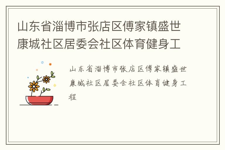 山东省淄博市张店区傅家镇盛世康城社区居委会社区体育健身工程