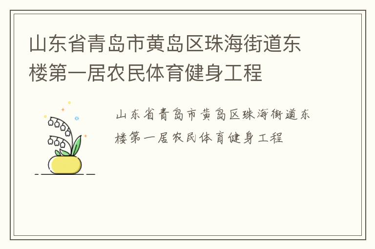 山东省青岛市黄岛区珠海街道东楼第一居农民体育健身工程