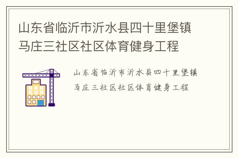 山东省临沂市沂水县四十里堡镇马庄三社区社区体育健身工程