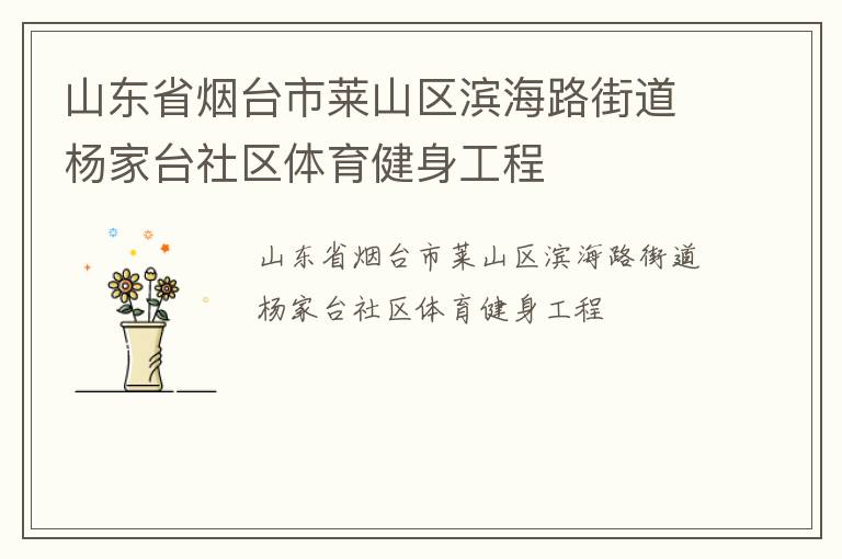 山东省烟台市莱山区滨海路街道杨家台社区体育健身工程
