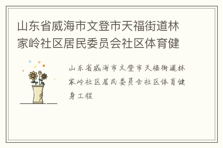 山东省威海市文登市天福街道林家岭社区居民委员会社区体育健身工程