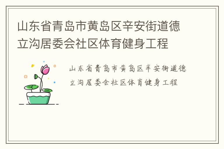 山东省青岛市黄岛区辛安街道德立沟居委会社区体育健身工程