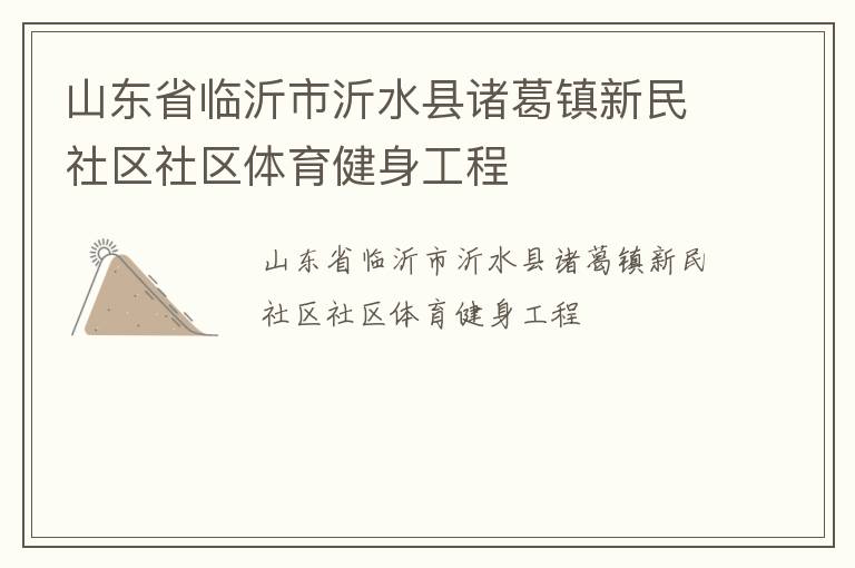 山东省临沂市沂水县诸葛镇新民社区社区体育健身工程