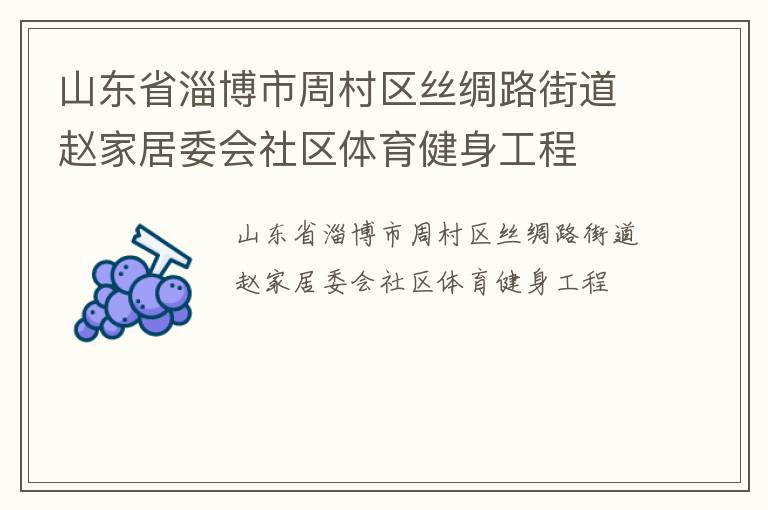 山东省淄博市周村区丝绸路街道赵家居委会社区体育健身工程
