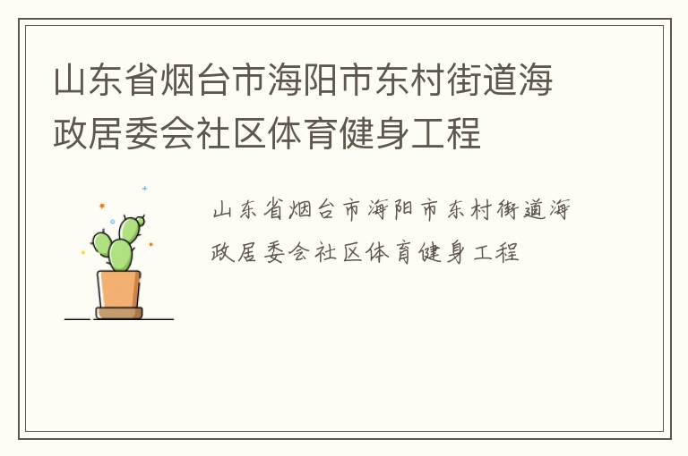 山东省烟台市海阳市东村街道海政居委会社区体育健身工程
