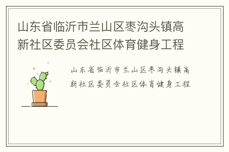 山东省临沂市兰山区枣沟头镇高新社区委员会社区体育健身工程