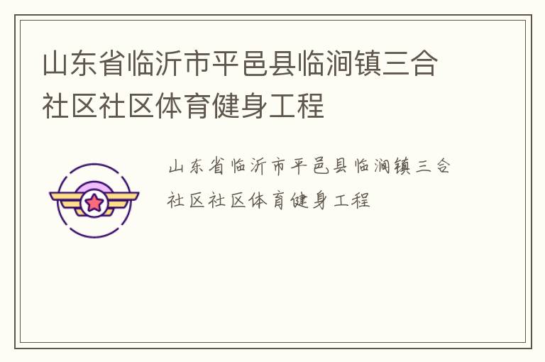 山东省临沂市平邑县临涧镇三合社区社区体育健身工程