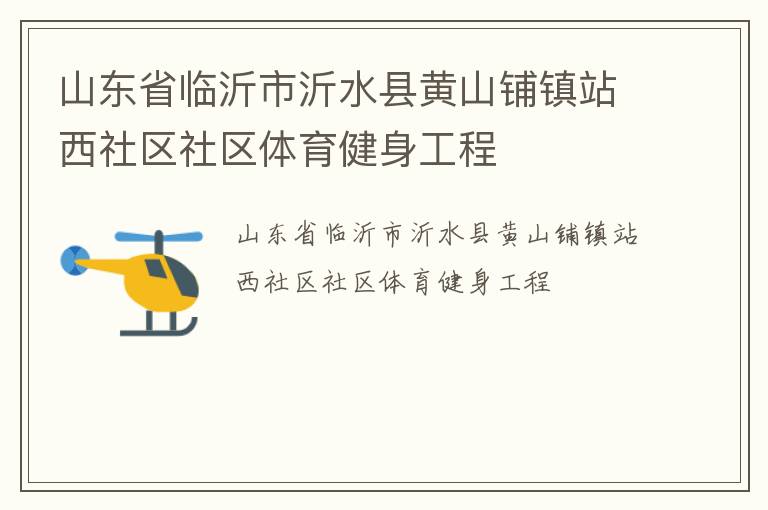 山东省临沂市沂水县黄山铺镇站西社区社区体育健身工程