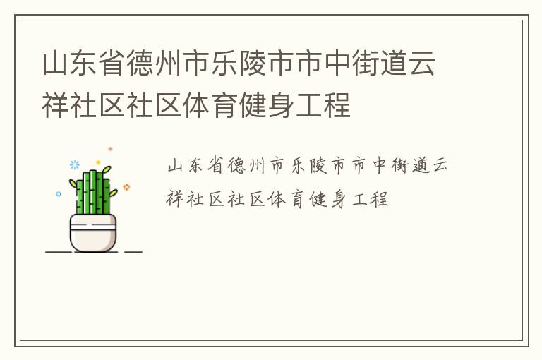 山东省德州市乐陵市市中街道云祥社区社区体育健身工程