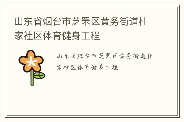 山东省烟台市芝罘区黄务街道杜家社区体育健身工程