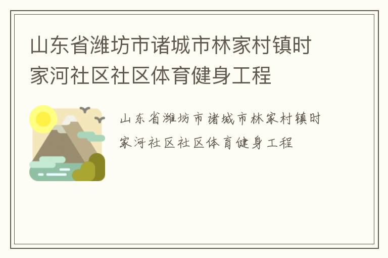 山东省潍坊市诸城市林家村镇时家河社区社区体育健身工程