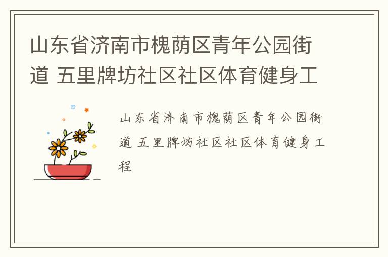 山东省济南市槐荫区青年公园街道 五里牌坊社区社区体育健身工程