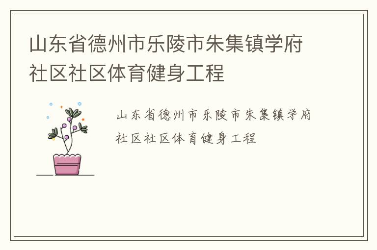 山东省德州市乐陵市朱集镇学府社区社区体育健身工程
