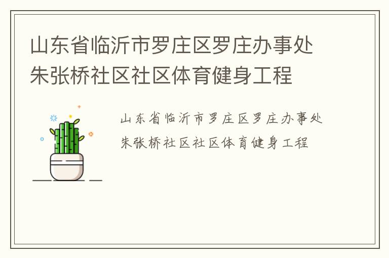 山东省临沂市罗庄区罗庄办事处朱张桥社区社区体育健身工程