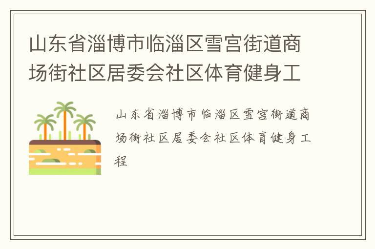 山东省淄博市临淄区雪宫街道商场街社区居委会社区体育健身工程