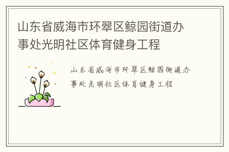 山东省威海市环翠区鲸园街道办事处光明社区体育健身工程