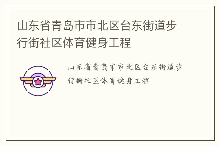 山东省青岛市市北区台东街道步行街社区体育健身工程