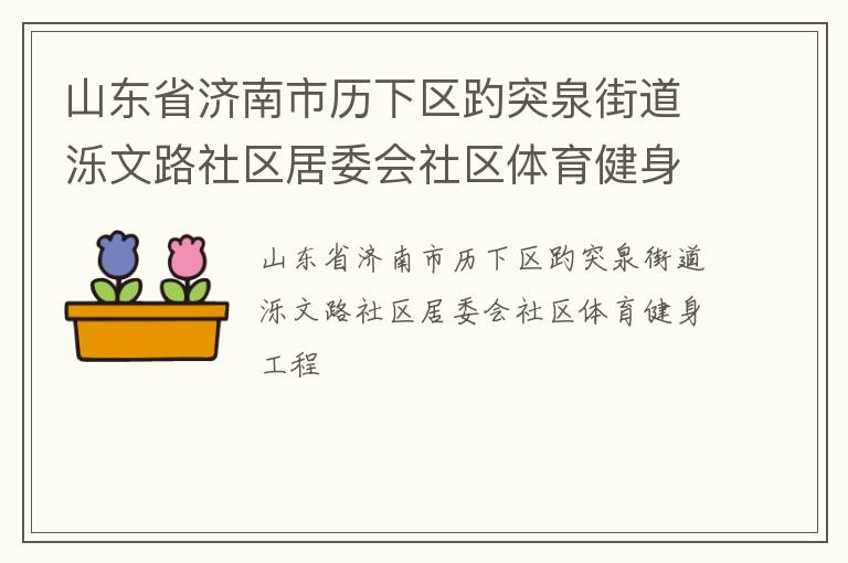 山东省济南市历下区趵突泉街道泺文路社区居委会社区体育健身工程