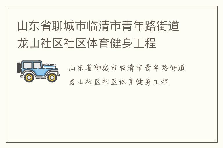 山东省聊城市临清市青年路街道龙山社区社区体育健身工程
