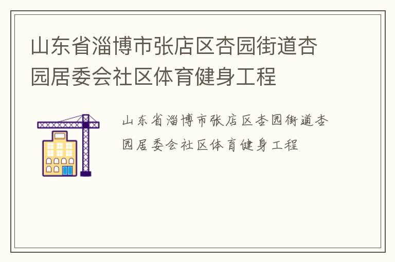 山东省淄博市张店区杏园街道杏园居委会社区体育健身工程