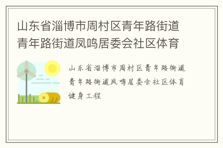 山东省淄博市周村区青年路街道青年路街道凤鸣居委会社区体育健身工程