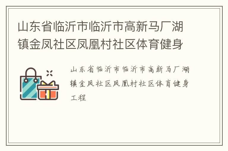 山东省临沂市临沂市高新马厂湖镇金凤社区凤凰村社区体育健身工程
