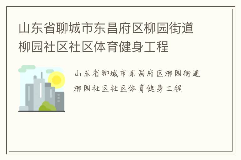 山东省聊城市东昌府区柳园街道柳园社区社区体育健身工程