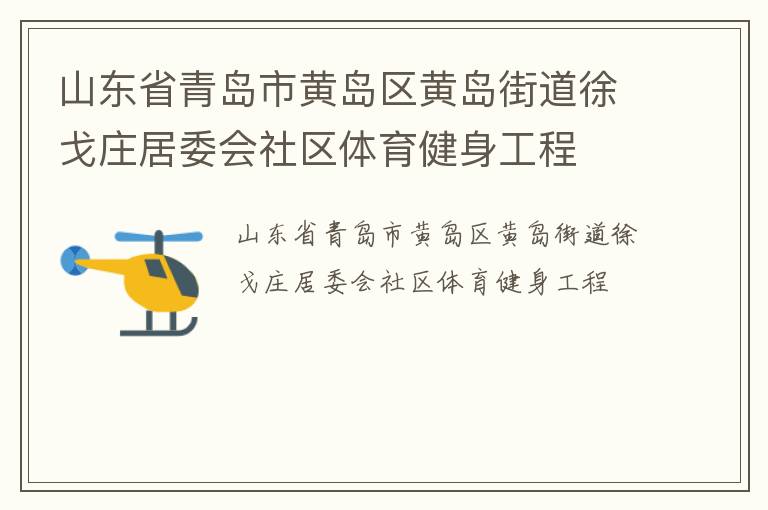 山东省青岛市黄岛区黄岛街道徐戈庄居委会社区体育健身工程