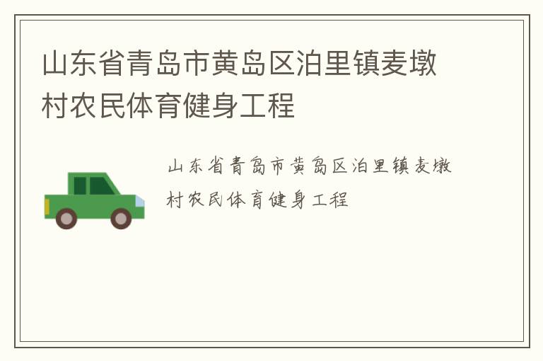 山东省青岛市黄岛区泊里镇麦墩村农民体育健身工程
