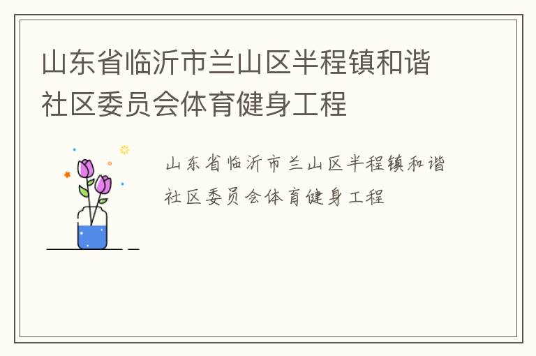 山东省临沂市兰山区半程镇和谐社区委员会体育健身工程