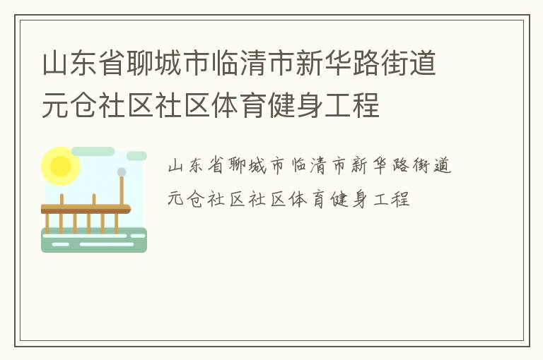 山东省聊城市临清市新华路街道元仓社区社区体育健身工程