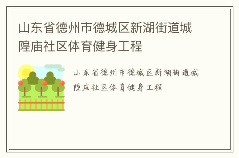 山东省德州市德城区新湖街道城隍庙社区体育健身工程
