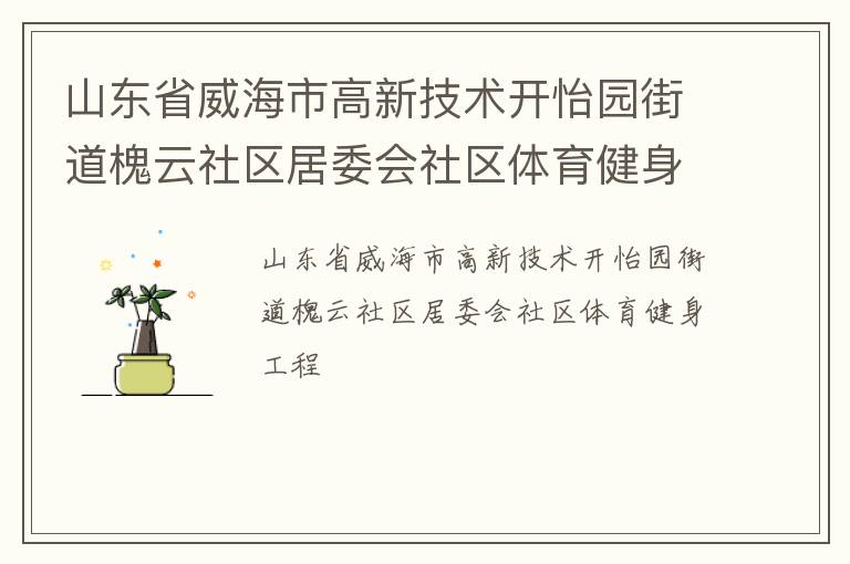 山东省威海市高新技术开怡园街道槐云社区居委会社区体育健身工程