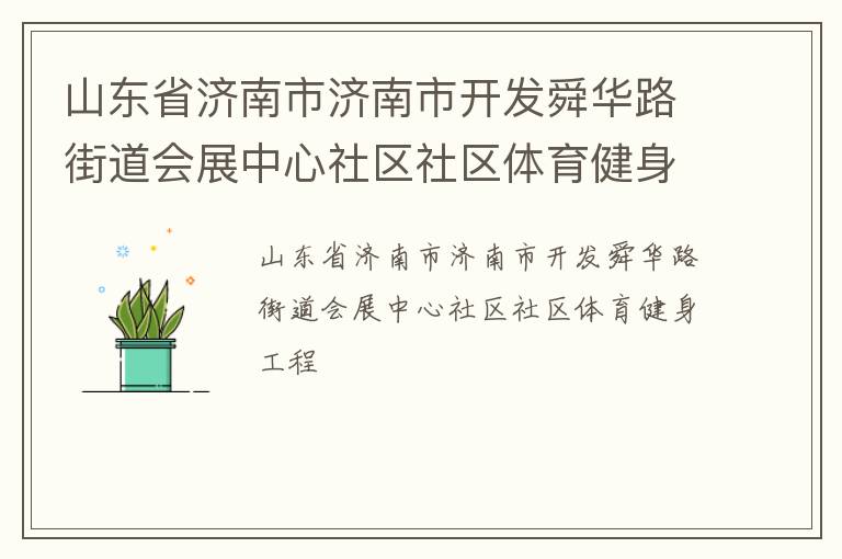 山东省济南市济南市开发舜华路街道会展中心社区社区体育健身工程