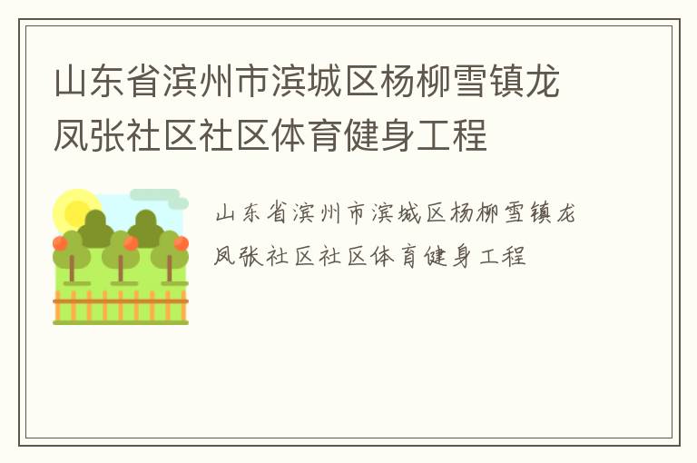 山东省滨州市滨城区杨柳雪镇龙凤张社区社区体育健身工程