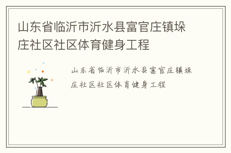 山东省临沂市沂水县富官庄镇垛庄社区社区体育健身工程