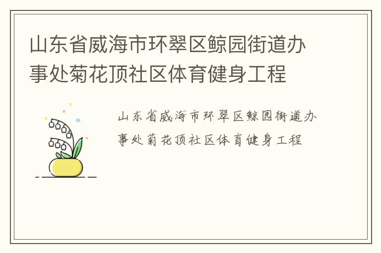 山东省威海市环翠区鲸园街道办事处菊花顶社区体育健身工程