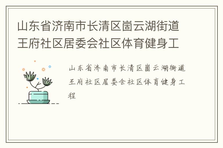 山东省济南市长清区崮云湖街道王府社区居委会社区体育健身工程