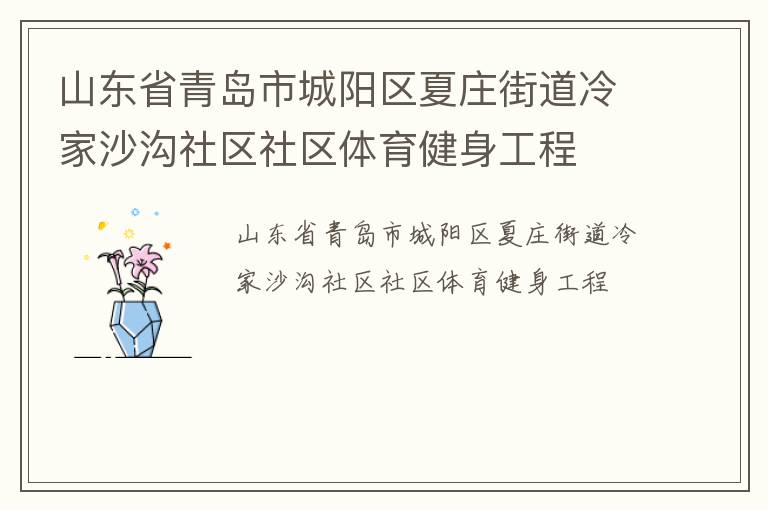 山东省青岛市城阳区夏庄街道冷家沙沟社区社区体育健身工程
