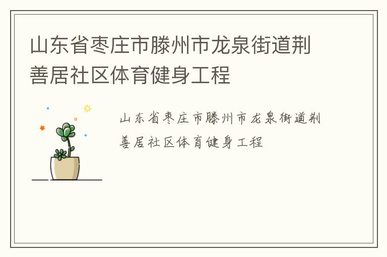 山东省枣庄市滕州市龙泉街道荆善居社区体育健身工程