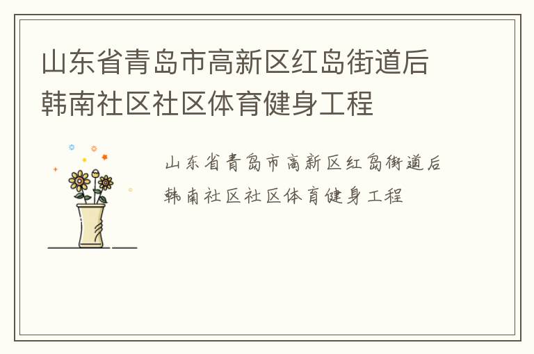 山东省青岛市高新区红岛街道后韩南社区社区体育健身工程