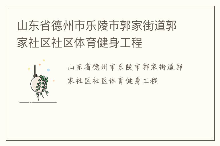 山东省德州市乐陵市郭家街道郭家社区社区体育健身工程