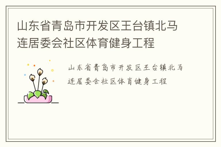 山东省青岛市开发区王台镇北马连居委会社区体育健身工程