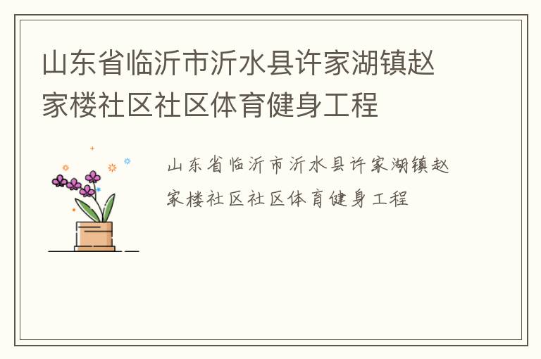 山东省临沂市沂水县许家湖镇赵家楼社区社区体育健身工程