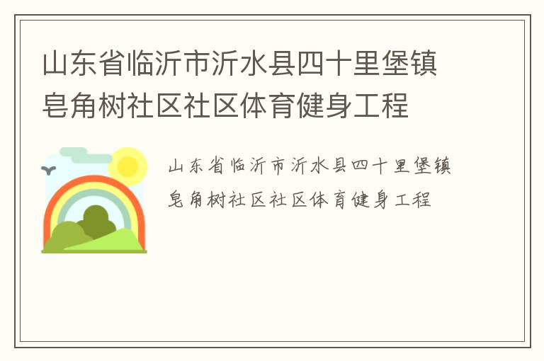 山东省临沂市沂水县四十里堡镇皂角树社区社区体育健身工程